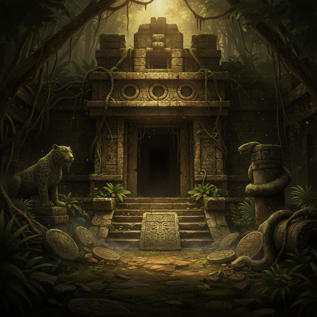 The Forgotten Temple — an ancient jungle temple with stone guardians